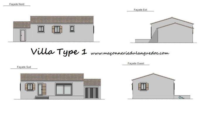 Conception de plans de maison clé en main Type 1 Moussac