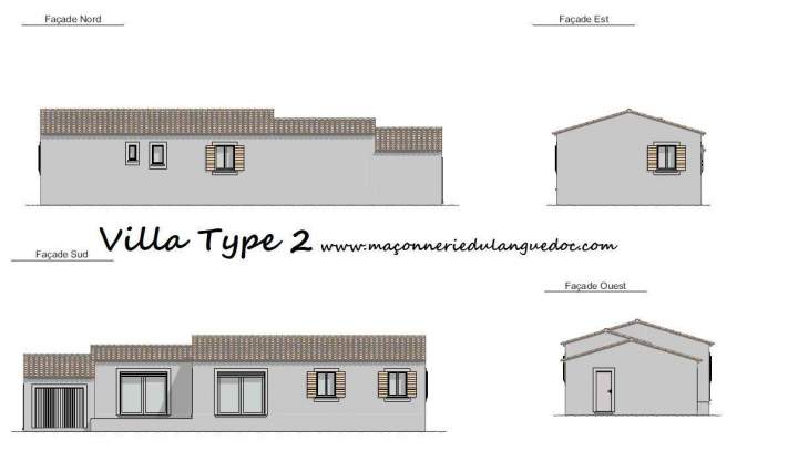 Conception de plans de maison clé en main Type 2 Moussac